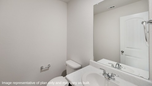 DR Horton San Antonio Laurel Vistas the ellington floor plan 1508 square feet powder bathroom with toilet and single vanity sink