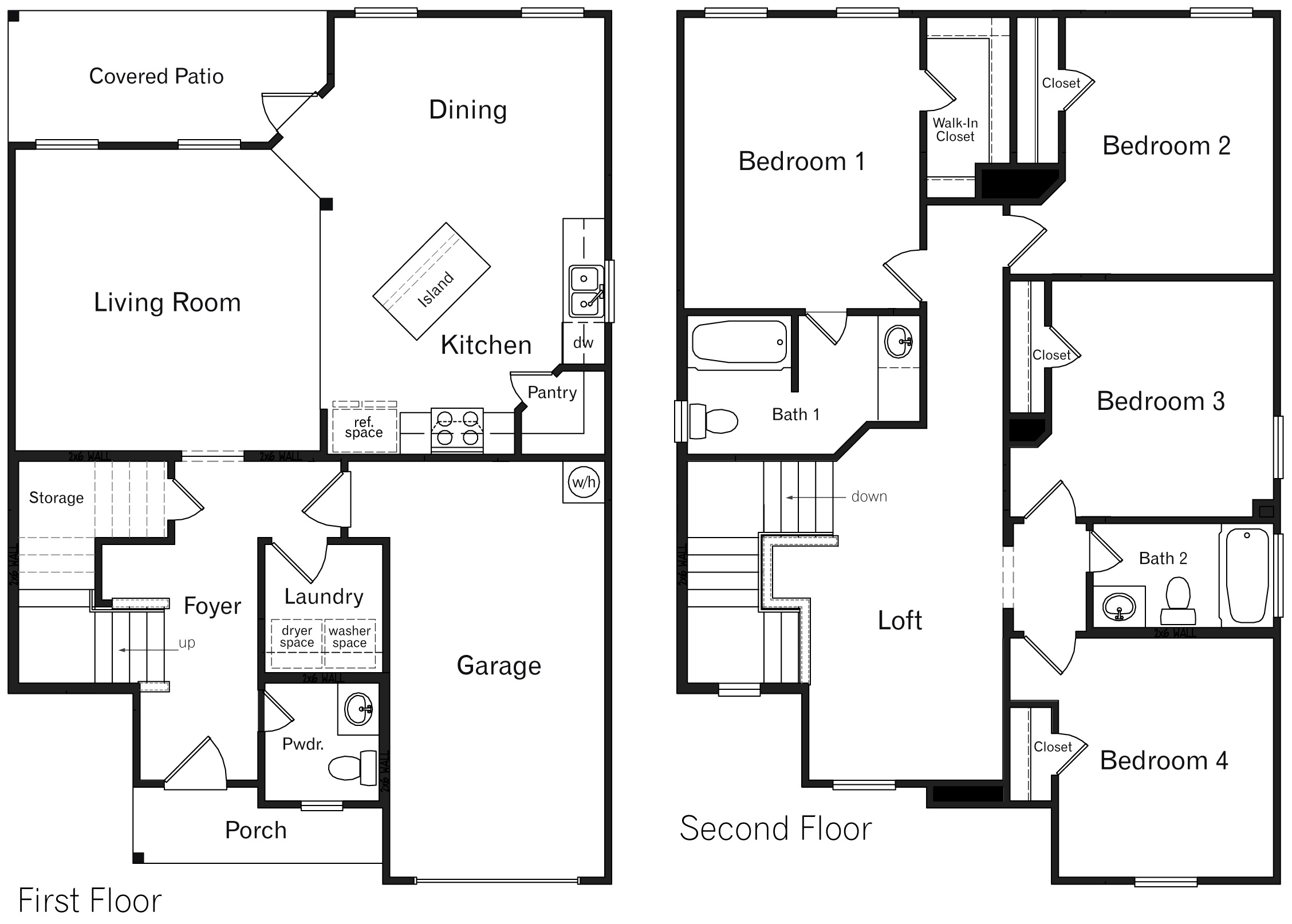DR Horton San Antonio Laurel Vistas the bowie floor plan 1839 square feet 4 bedroom 2.5 bathroom 2 story 1 car garage