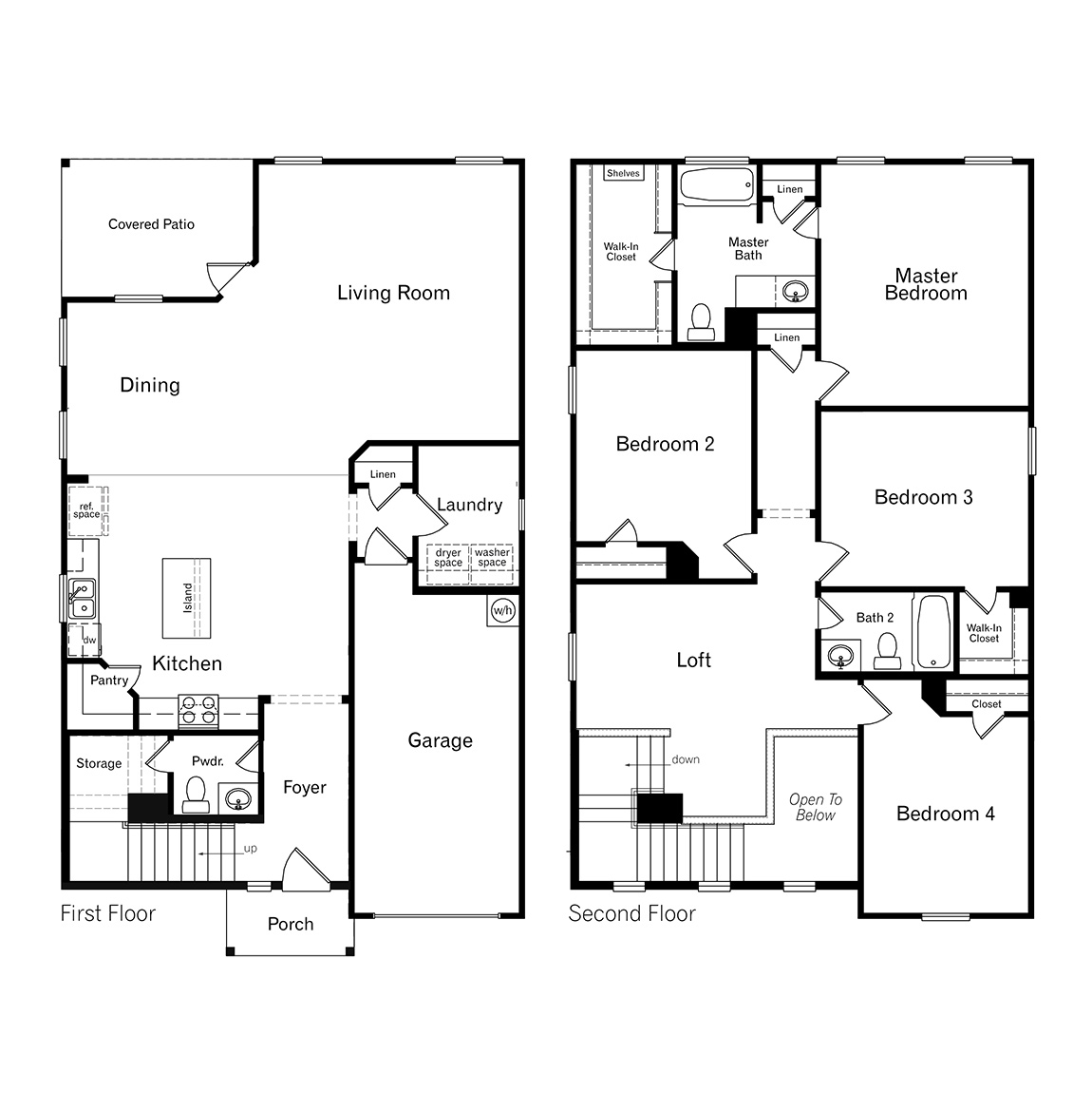 DR Horton San Antonio Laurel Vistas the stanley floor plan 2243 square feet 4 bedroom 2.5 bathroom 2 story 1 car garage