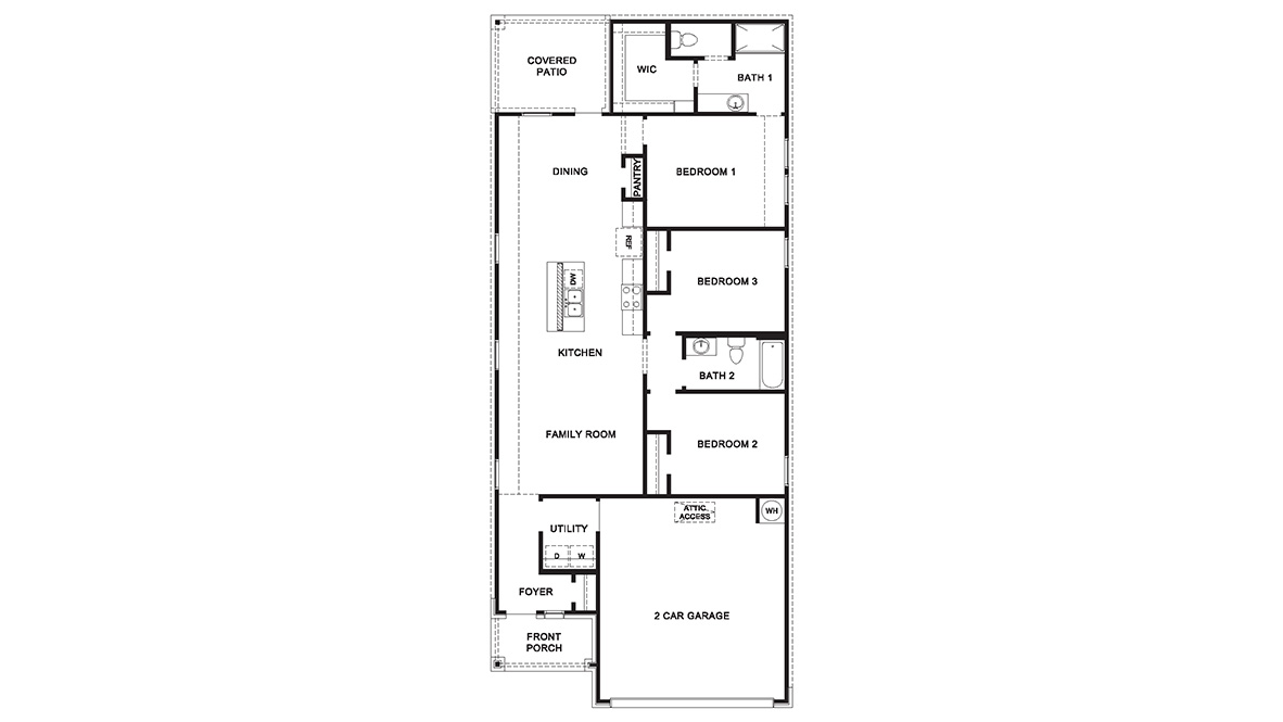 DR Horton San Antonio Laurel Vistas the brooke floor plan 1396 square feet 3 bedroom 2 bathroom 1 story 2 car garage