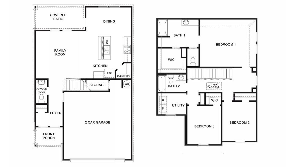 DR Horton San Antonio Laurel Vistas the emma floor plan 1700 square feet 3 bed rooms 2.5 bathrooms 2 story 2 car garage