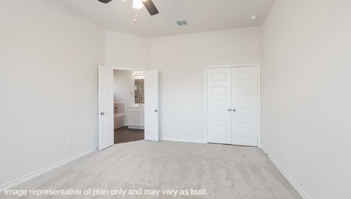 DR Horton San Antonio Riverstone at Westpointe 14032 brazos cove drive the hondo floor plan 2 story 2 car garage 2702 square feet main bedroom suite with carpet flooring and double doors leading to ensuite bathroom