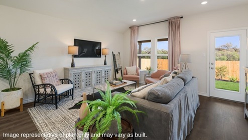 living room with hard surface flooring