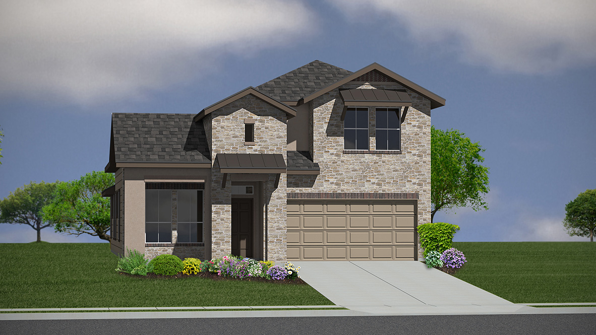 DR Horton San Antonio Riverstone at Westpointe the caspian 2 story home c elevation