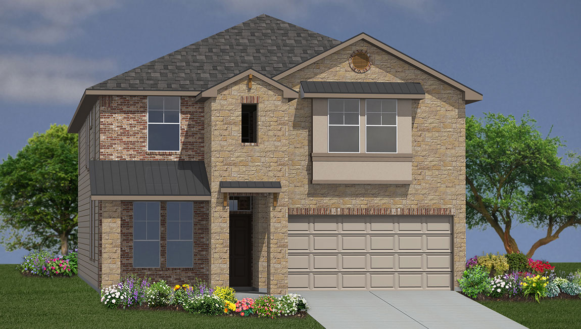 DR Horton San Antonio Riverstone at Westpointe the clydesdale 2 story home with 2 car garage elevation c