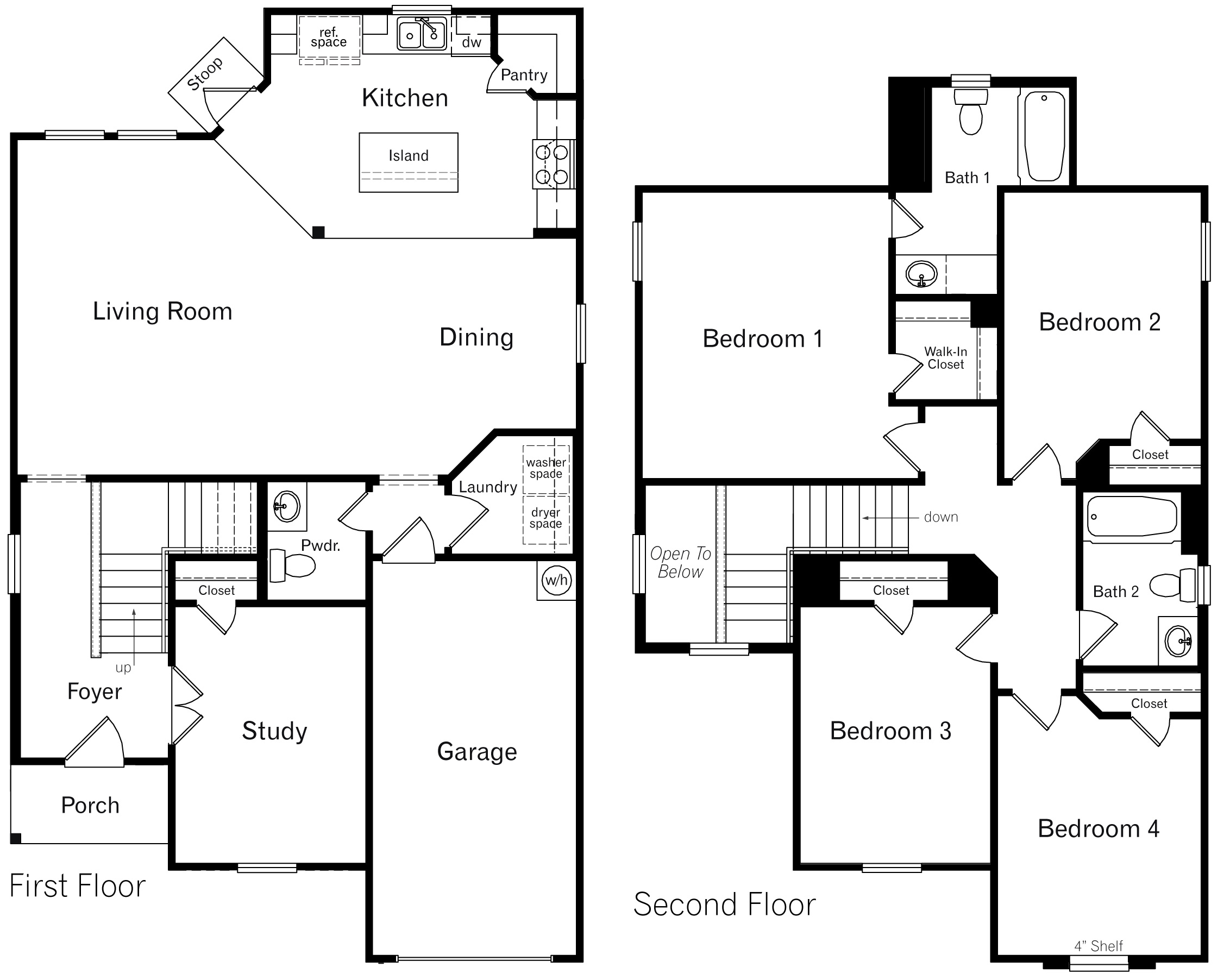DR Horton San Antonio Redbird Ranch the ingleside floor plan 1900 square feet 4 bedrooms 2.5 bathrooms 2 story 1 car garage