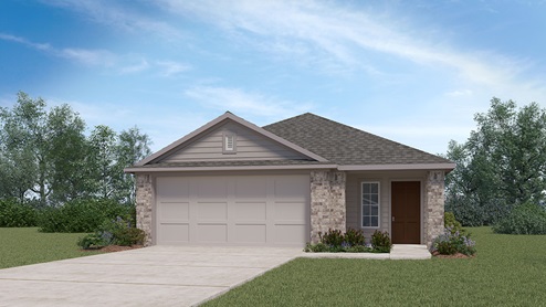 San Antonio Applewood New Construction Homes exterior render 1498 square feet The Caroline X30C A elevation