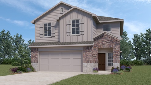 San Antonio Applewood New Construction Homes exterior elevation B render 1700 square feet The Emma