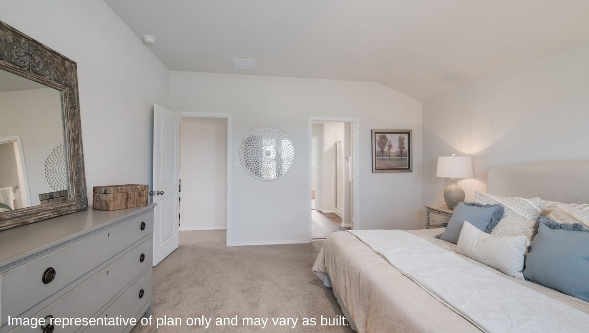 Spacious primary bedroom with large windows and walk-in closet.