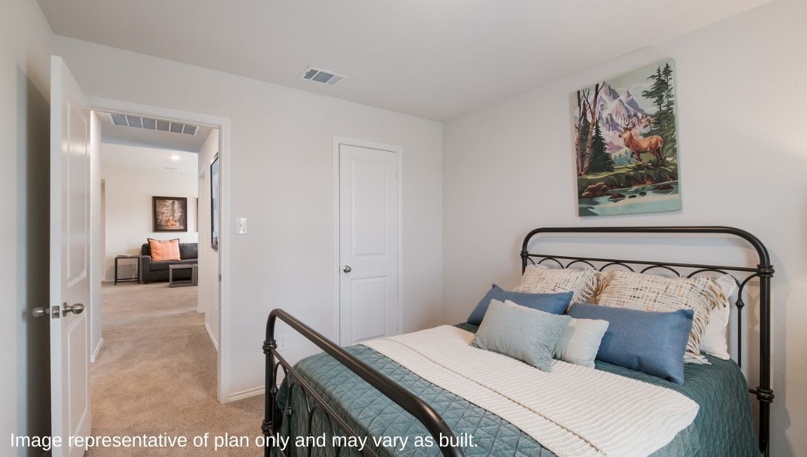 Third bedroom with windows and closet.