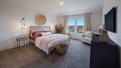 Spacious primary bedroom with quality carpet and ensuite bathroom.
