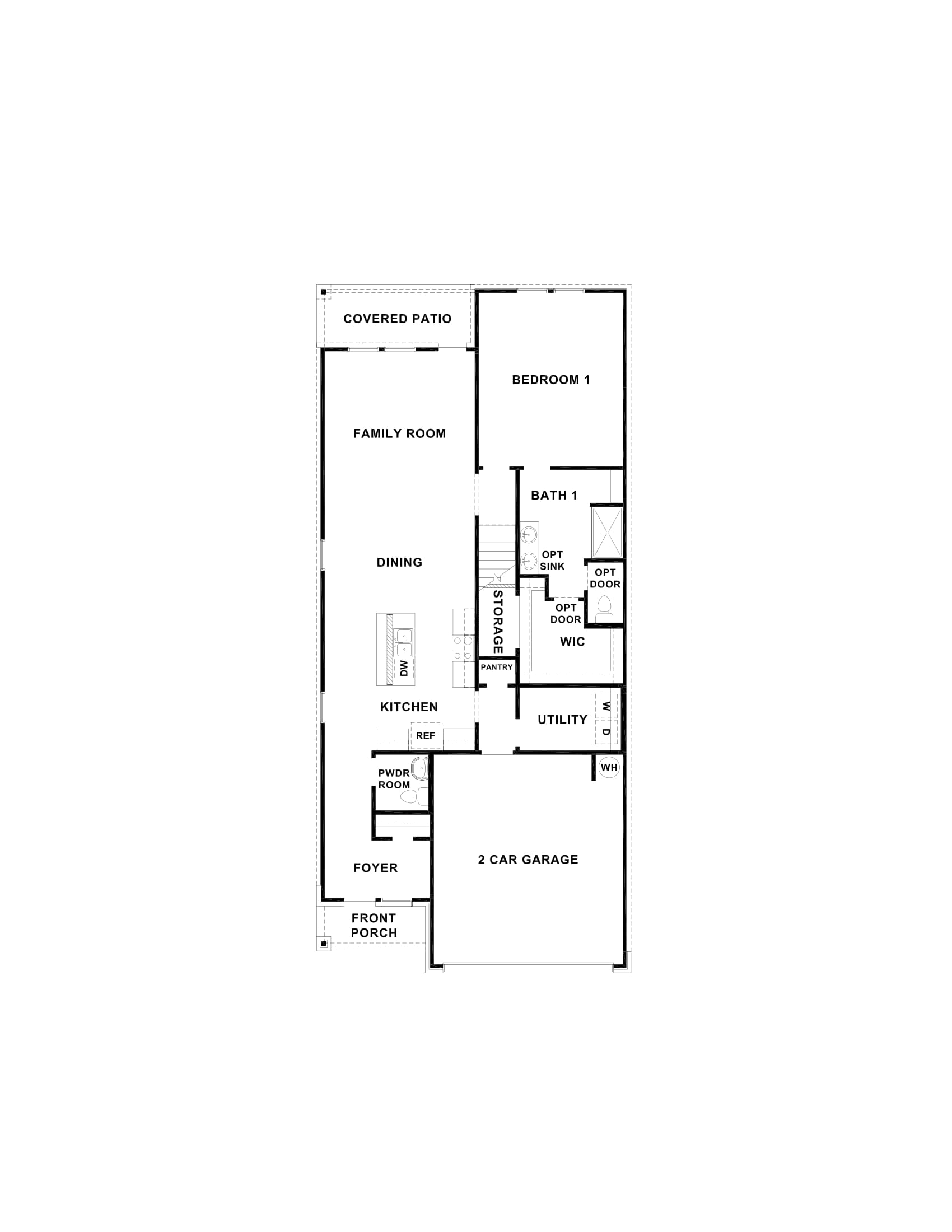 Jasmine First Floorplan 2 story, 4 bedroom, 2.5 bathroom in 2,182 square feet