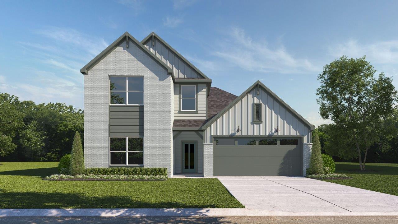 Midland Farmhouse Exterior Elevation G Rendering