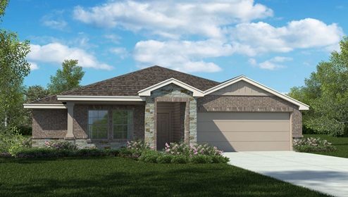 Auburn W Elevation with stone.