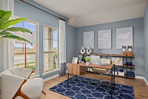 Southern Pointe model home office ad study with two front facing windows