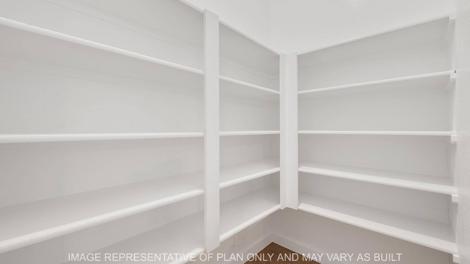 Weston pantry with shelving.