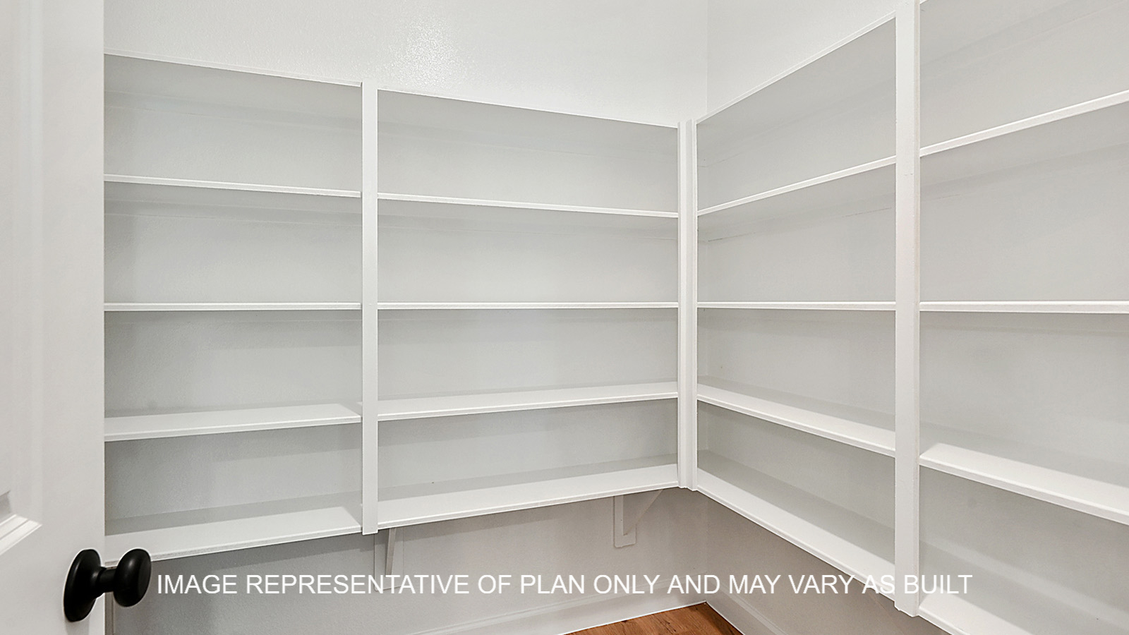 Kensington kitchen pantry with ample shelving options.