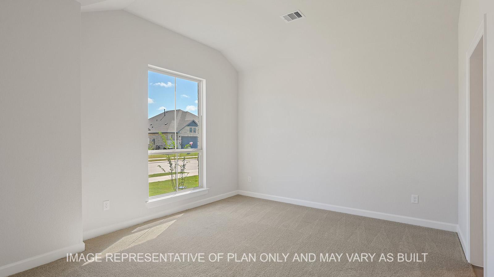 Hampton seondary bedroom with window to front exterior.