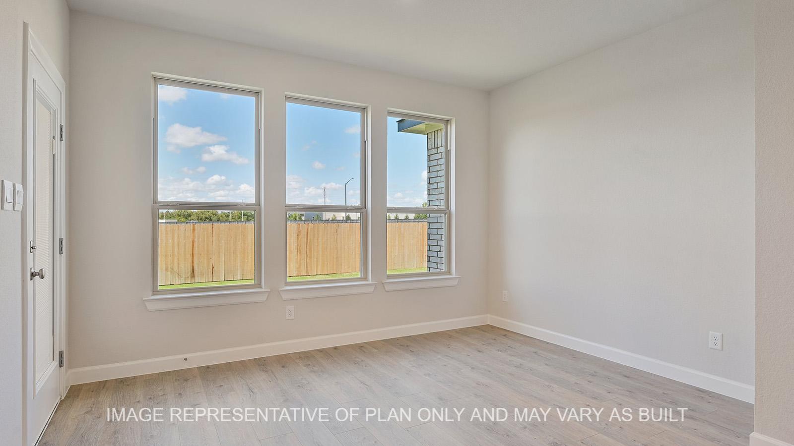 Hampton dining nook with 3 windows and back door