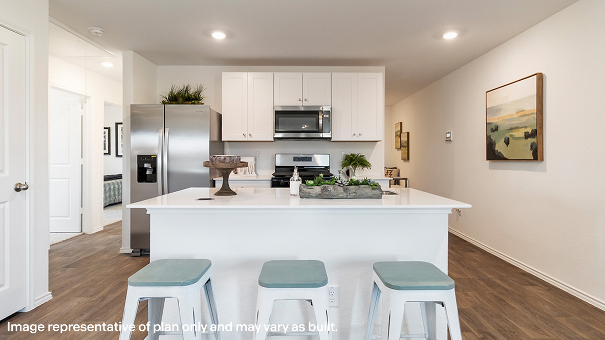 Estero kitchen center kitchen island with granite countertops.