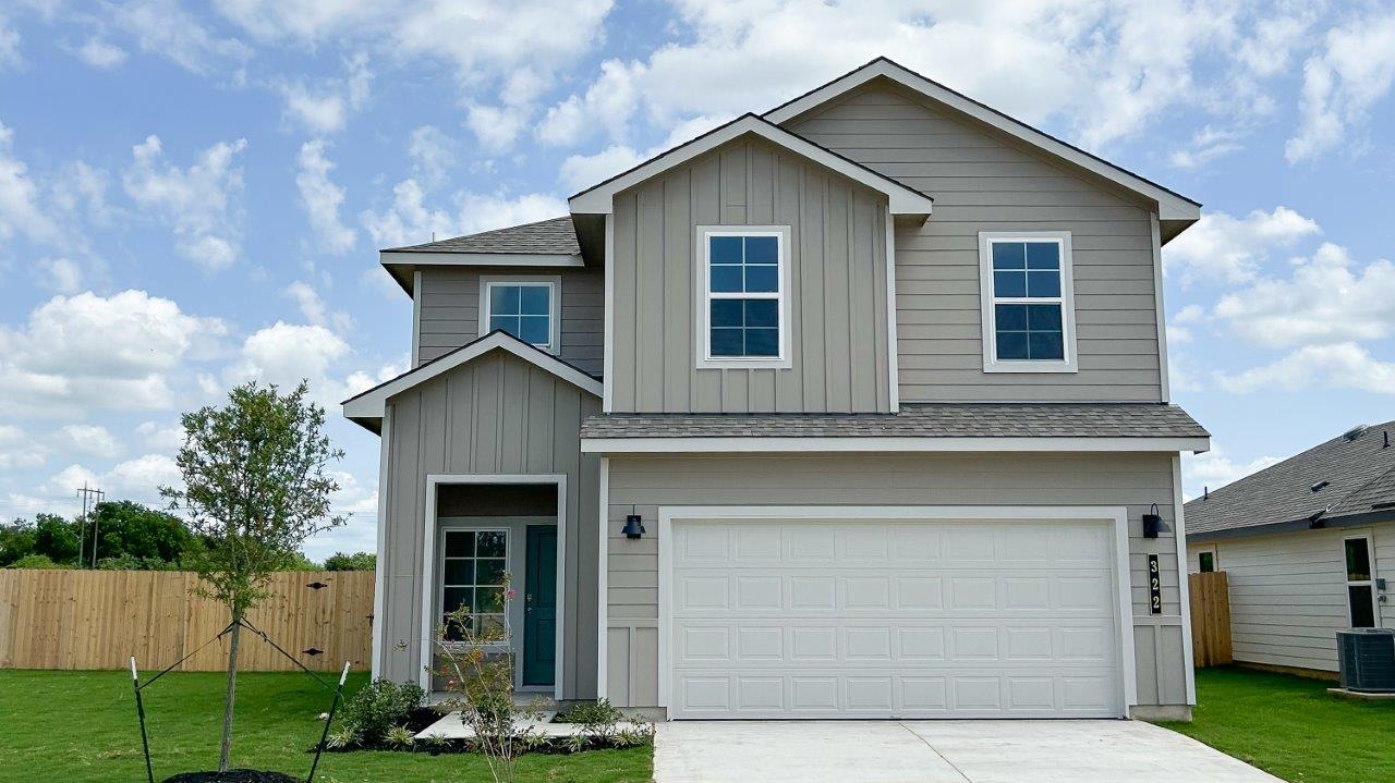 Emma BS Elevation Rendering of a gray two-story house