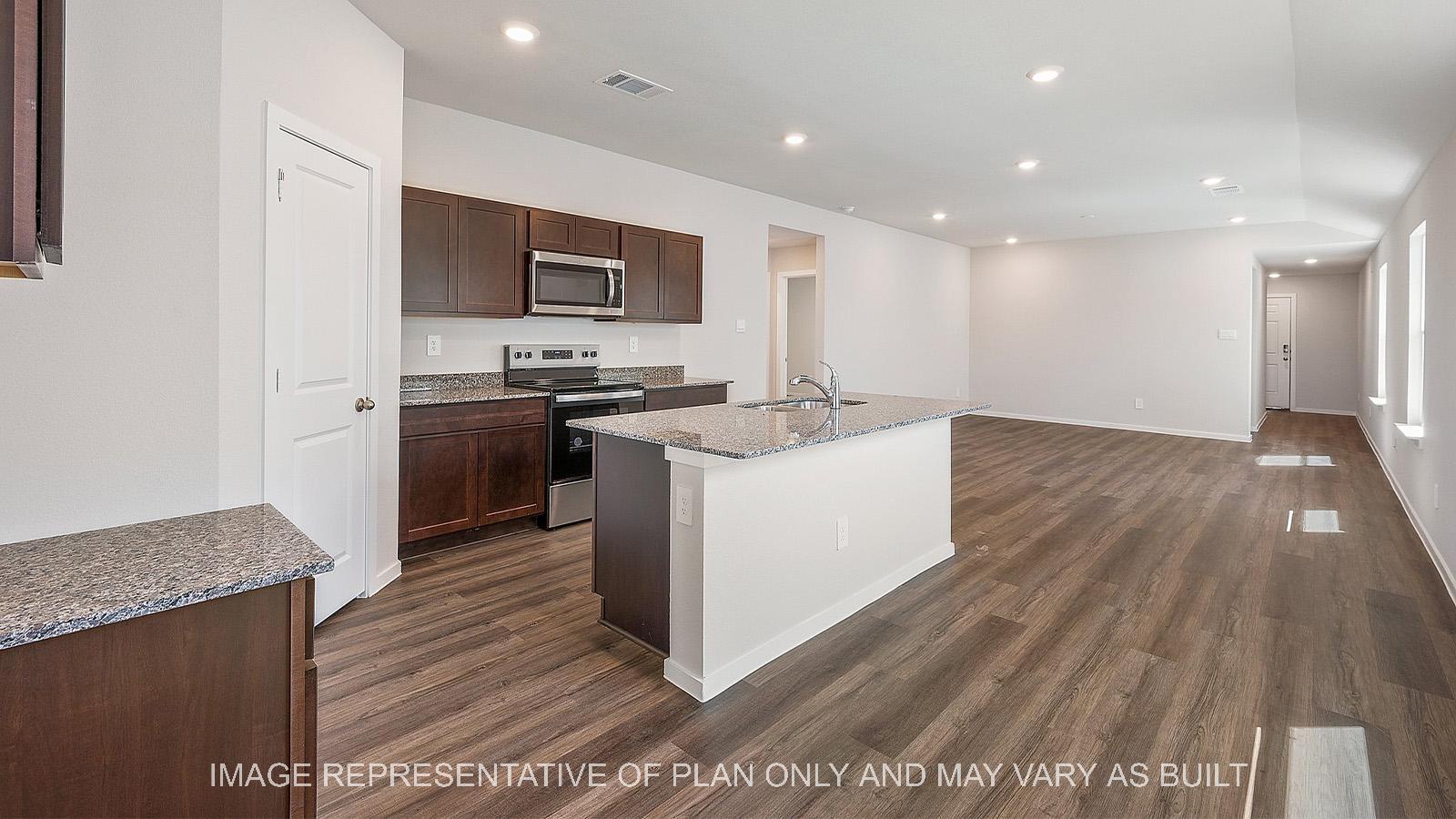 Diana kitchen with view to living area.