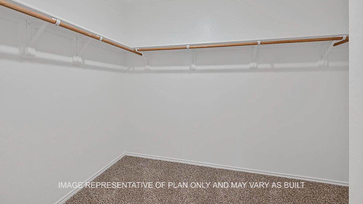 Fargo primary walk-in closet with carpeted flooring.