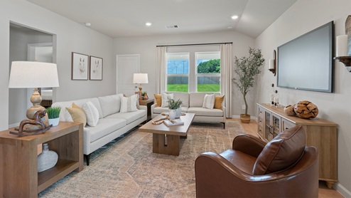 Wilkins Valley open concept living area with western, farmhouse interior
