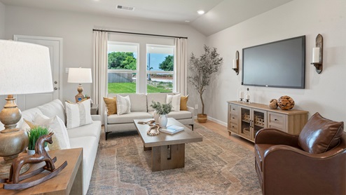 Wilkins Valley open concept living area with western, farmhouse interior
