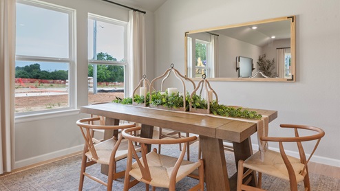 Wilkins Valley open concept dining area with western, farmhouse interior