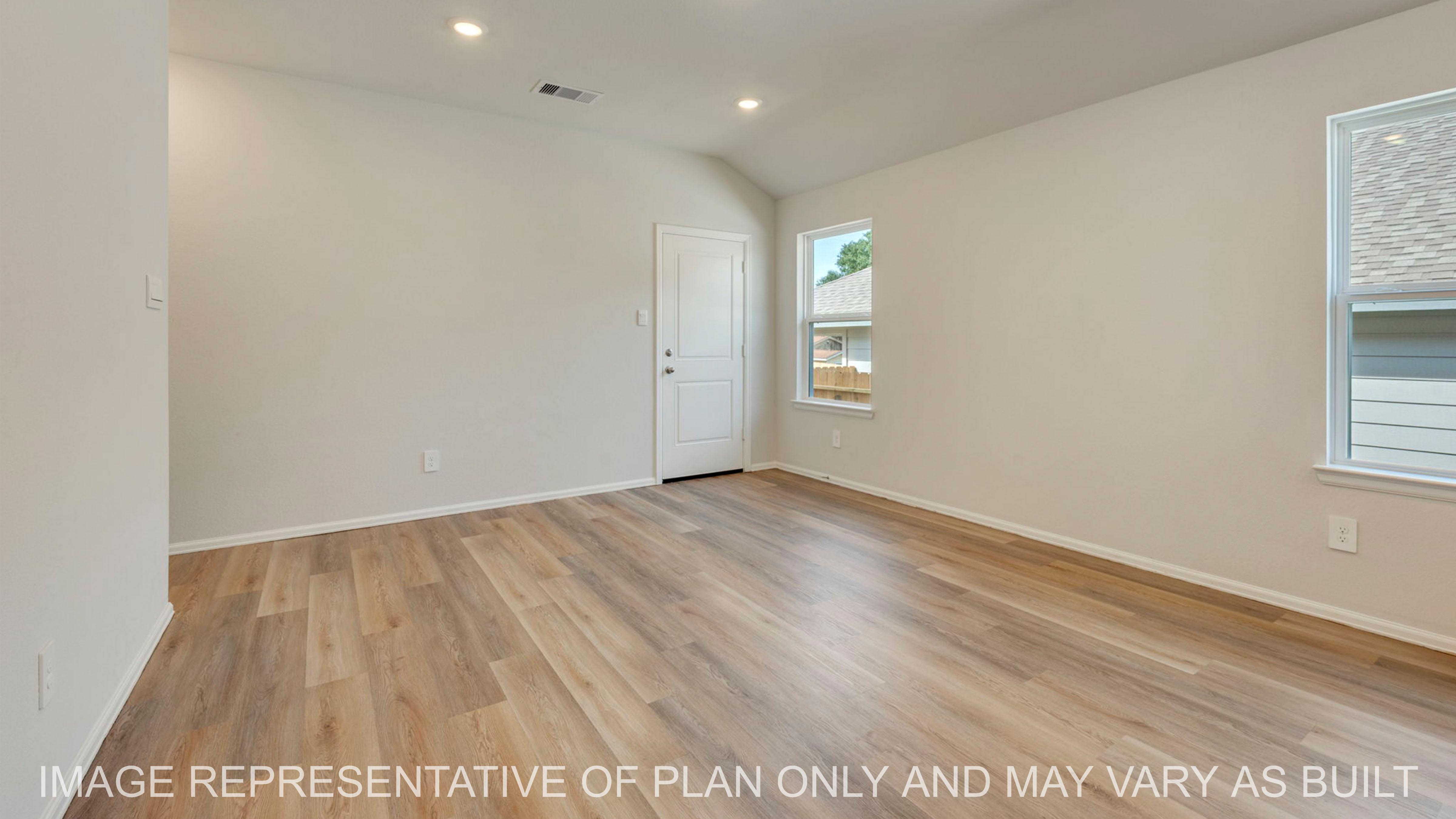 Abbot open concept living light stained laminate flooring