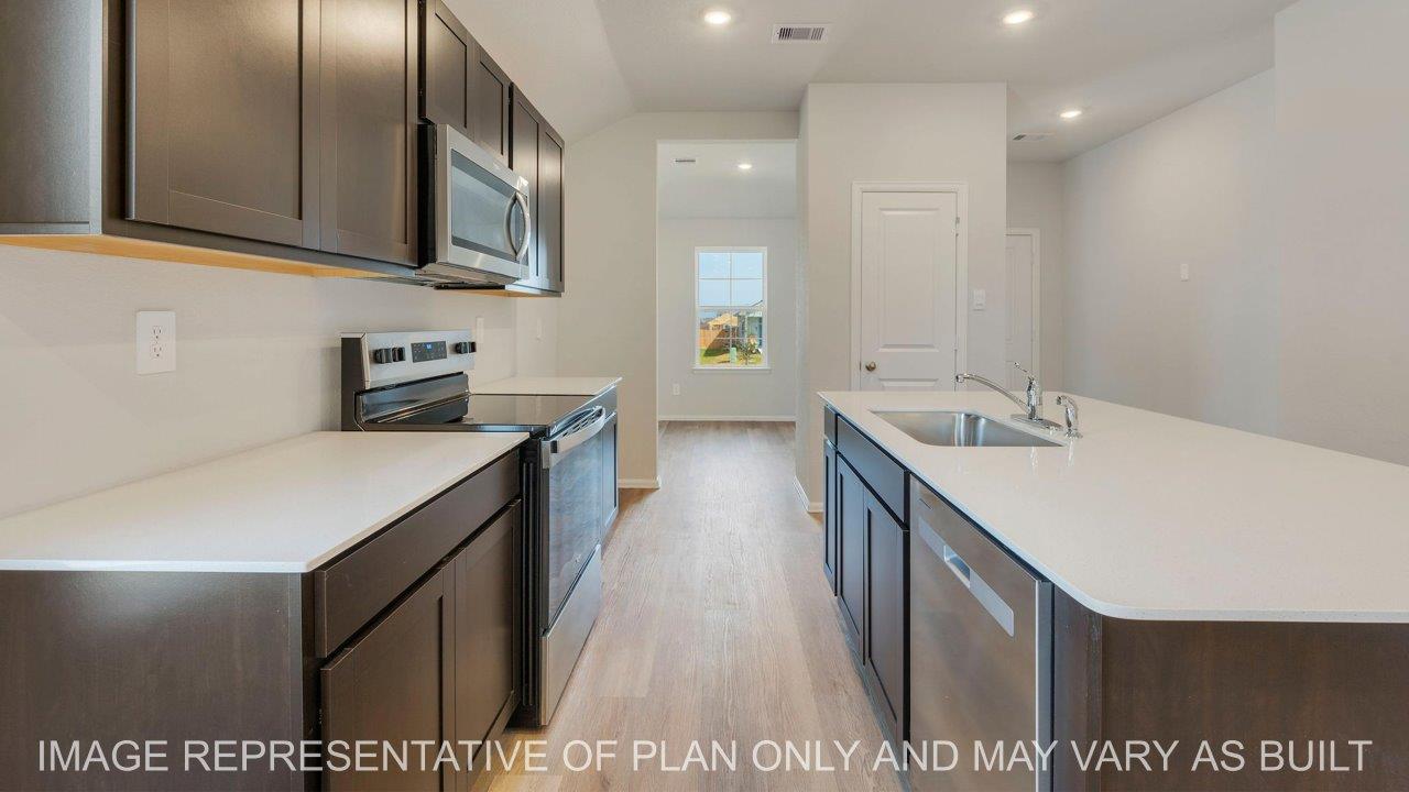 Abbot open concept kitchen with view to dining