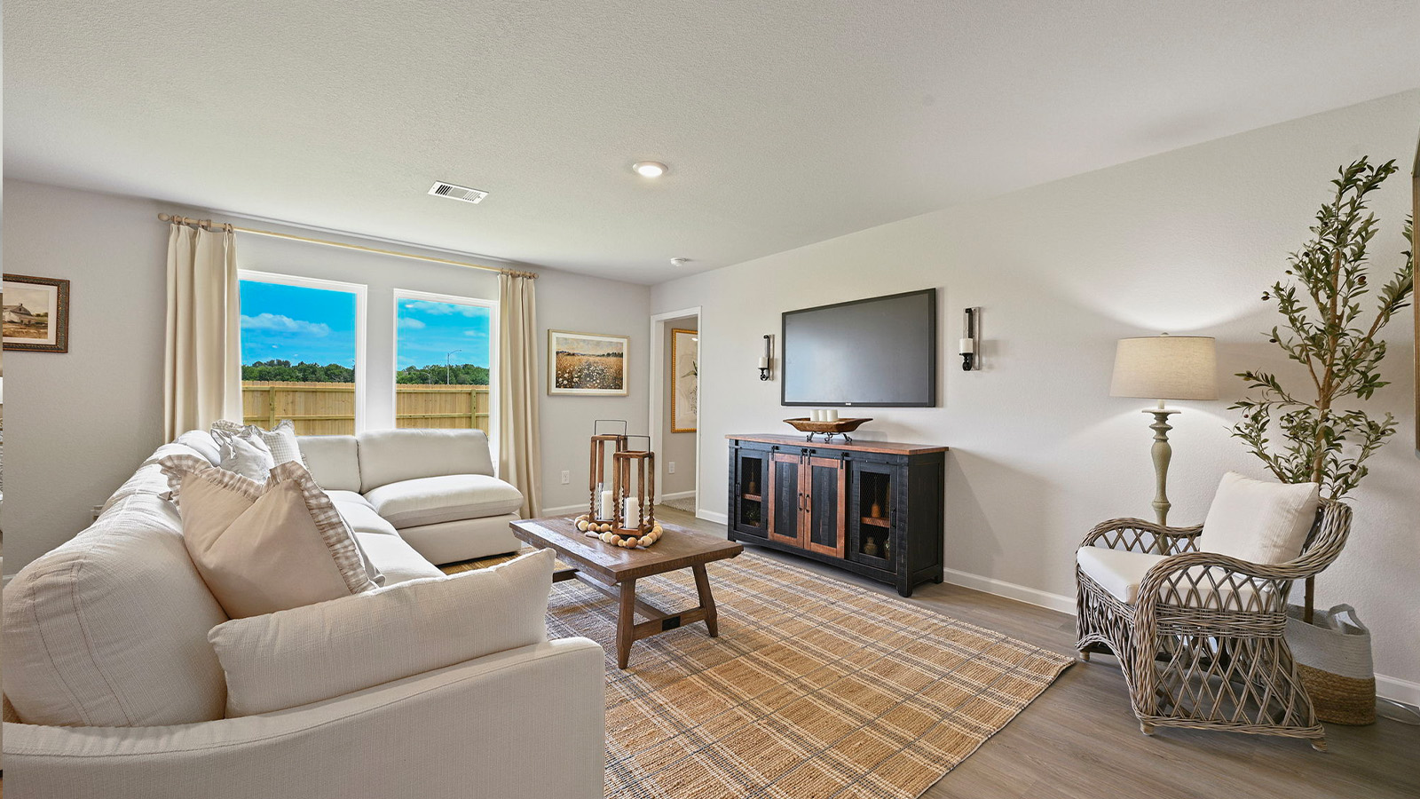 Whitetail Run Model Home Living Area with Sectional