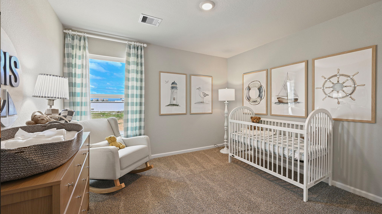 Whitetail Ruun Model Home bedroom 4 with carpet