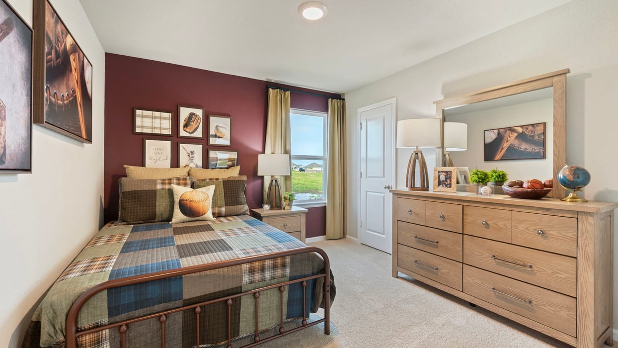 Grand Lake Model Home secondary bedroom with carpet