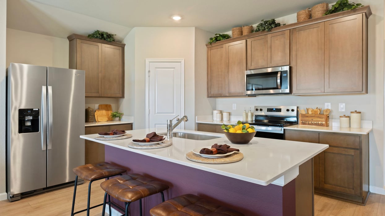Grand Lake Model Home open concept kitchen with island