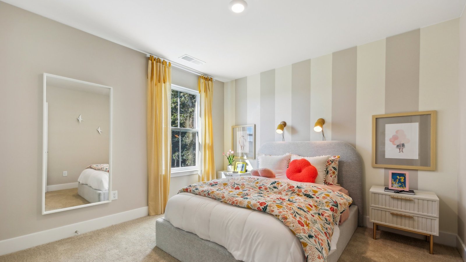 Comfortable secondary bedroom in a new construction home in Winchester, VA with bright windows and versatile living space.