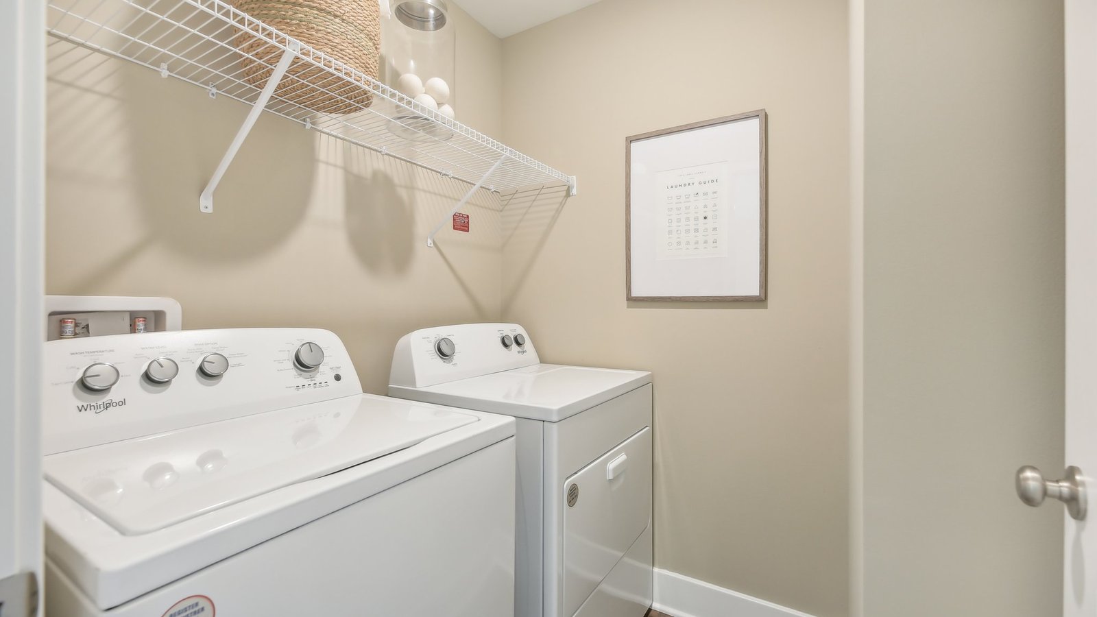 Conveniently located bedroom level laundry room