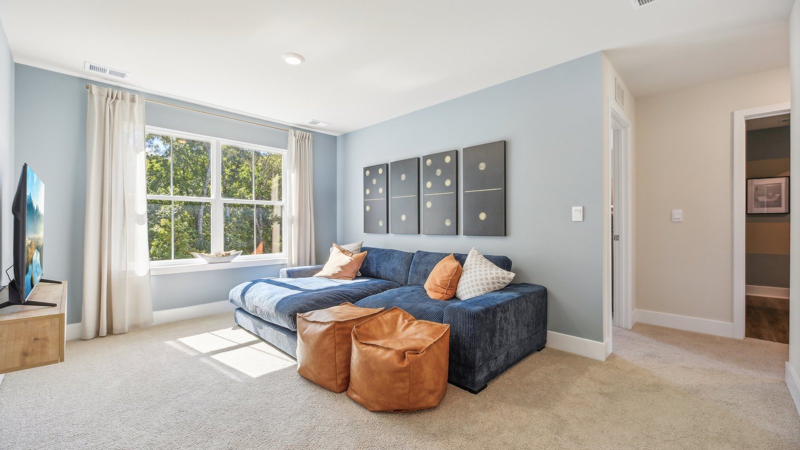 Cozy loft area perfect for lounging and gaming