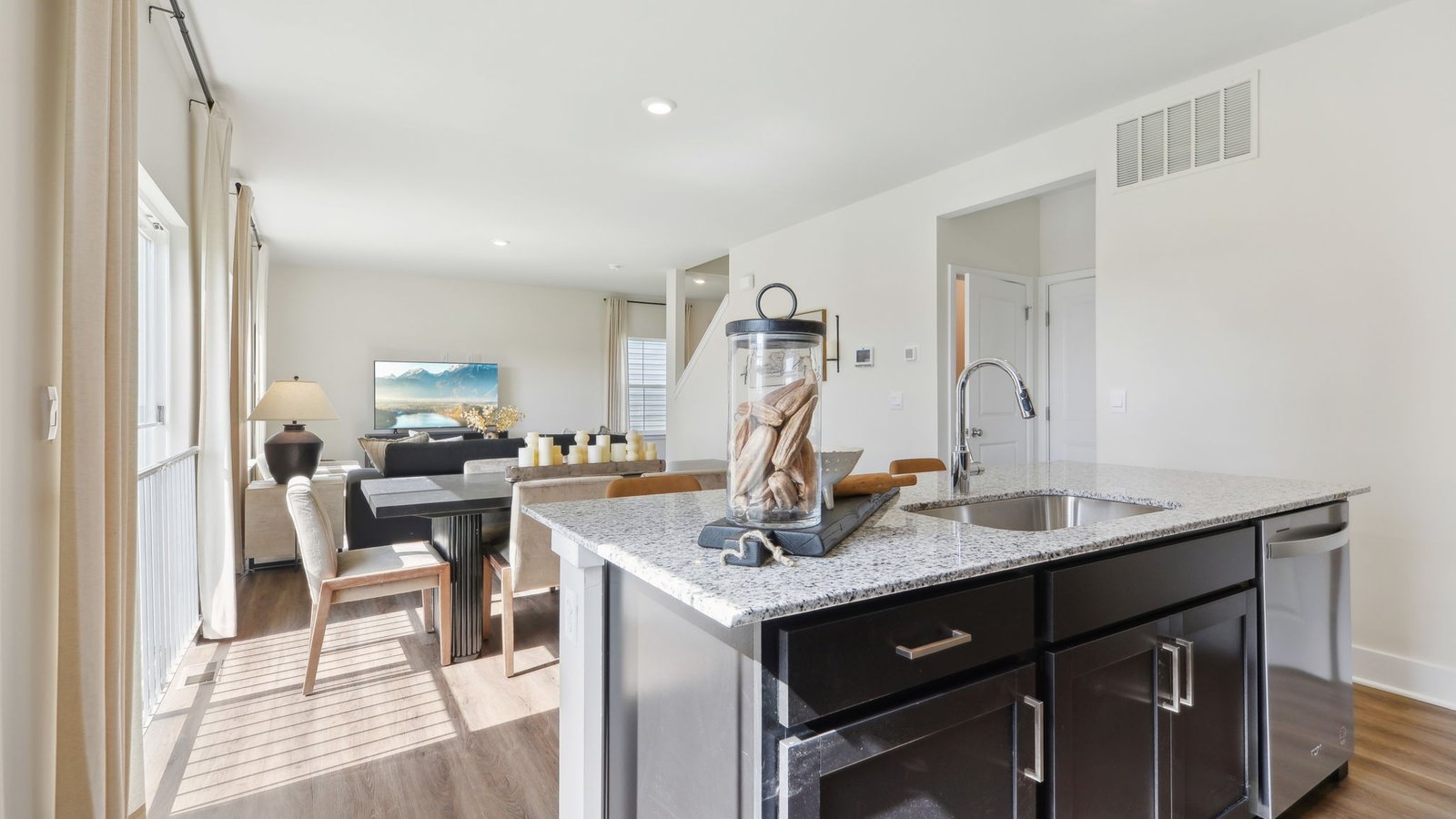 open concept living room and kitchen
