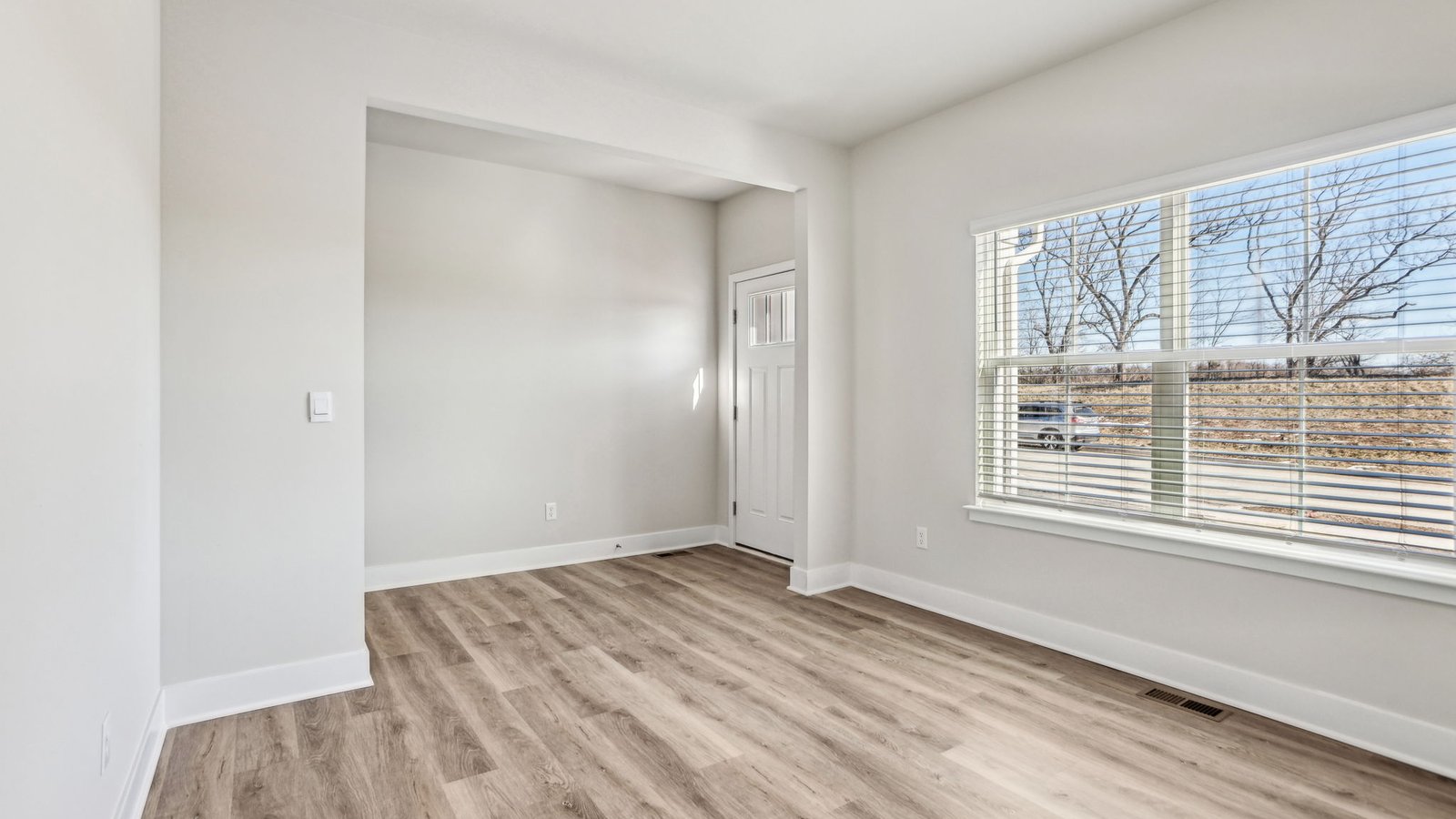 To the left of the foyer is the formal dining room