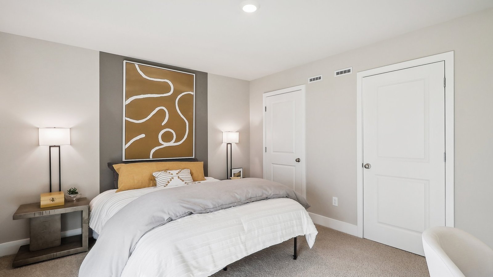 Secondary bedroom in new Winchester Virginia townhome ideal for guests, family members, or a home office.