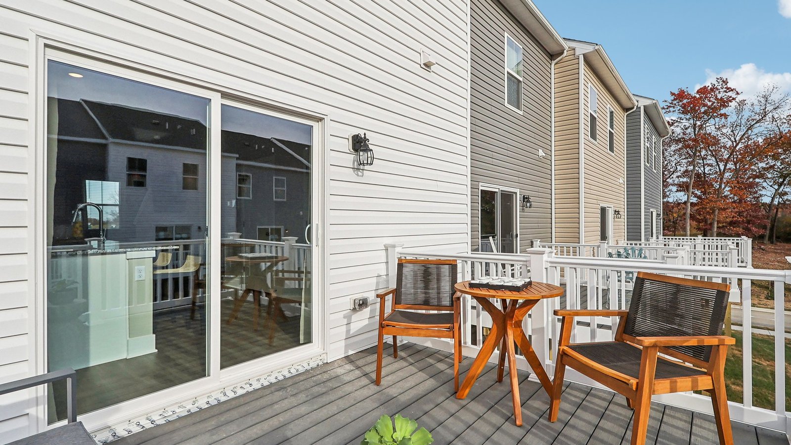 Cozy deck right outside the kitchen