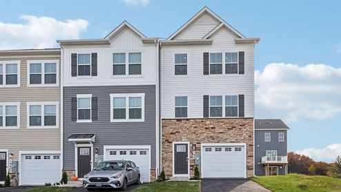 3 story exterior, front-load garage