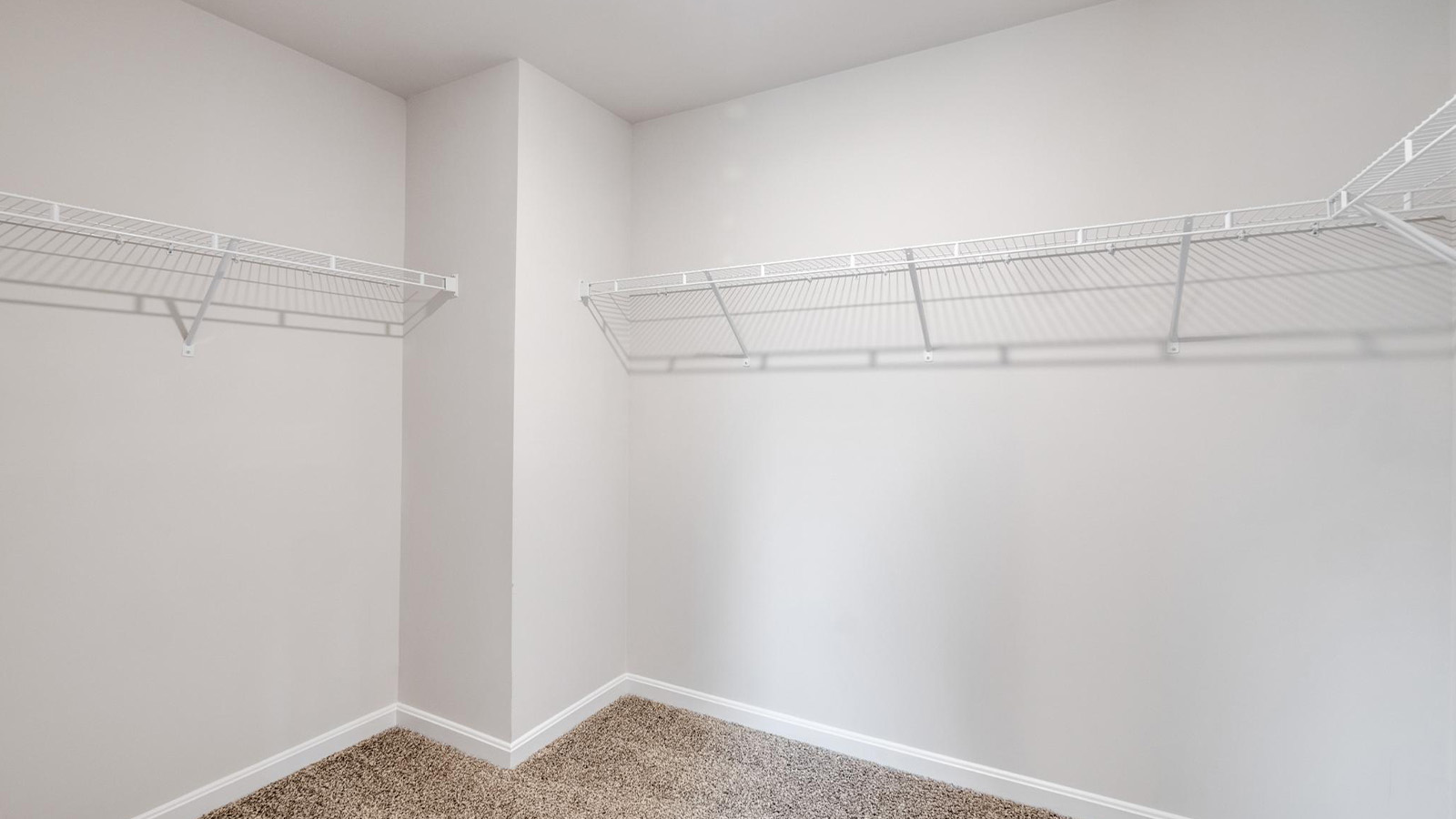 Walk in closet with shelves