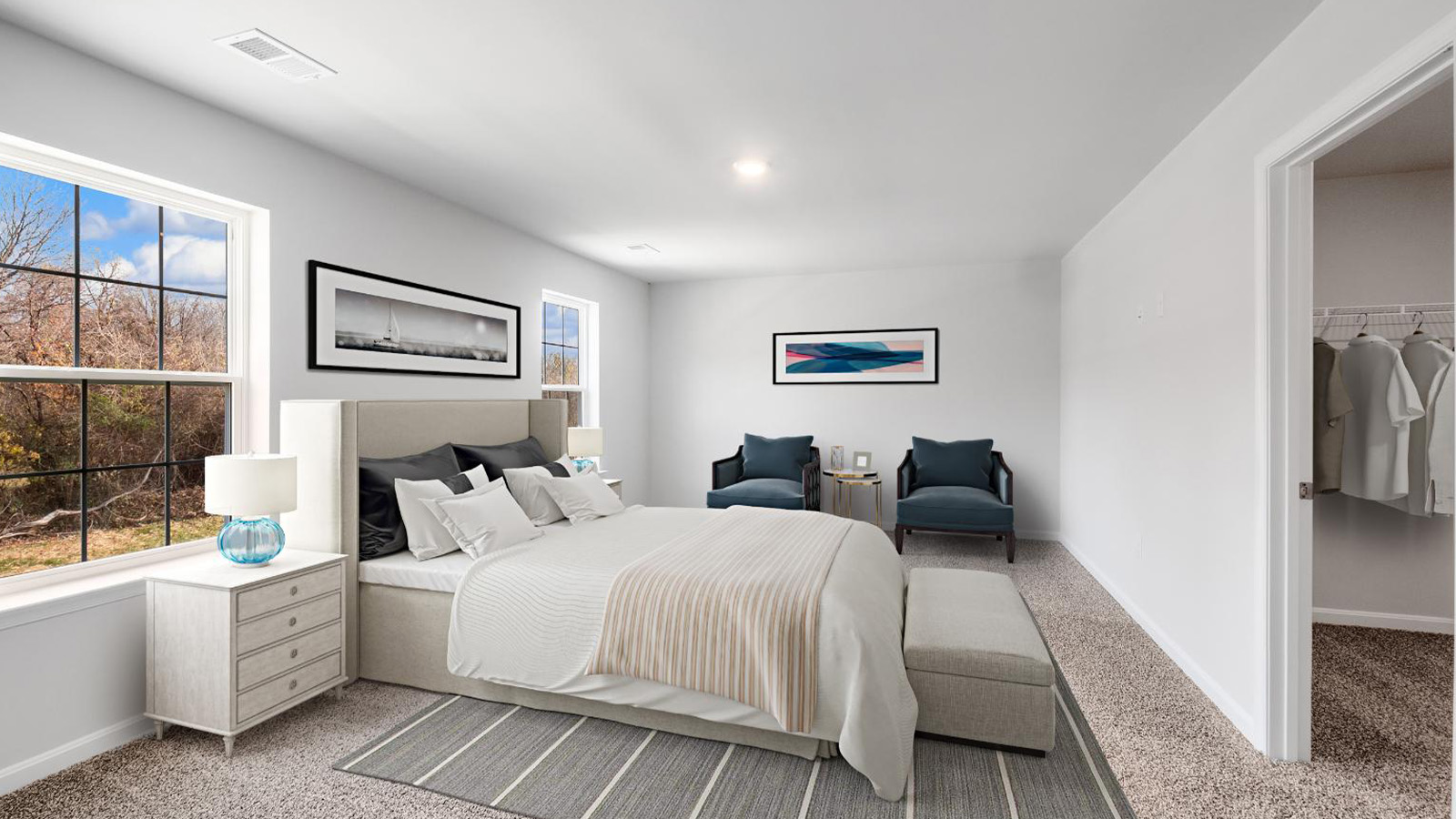 Owners suite has a spacious walk-in closet