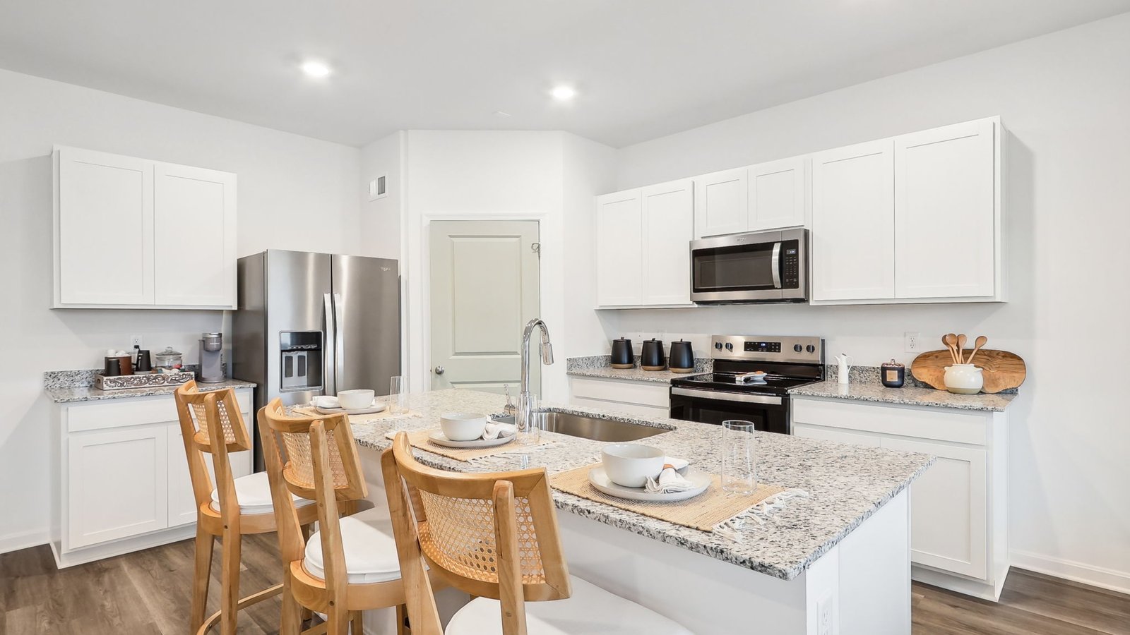 modern design kitchen with white cabinets