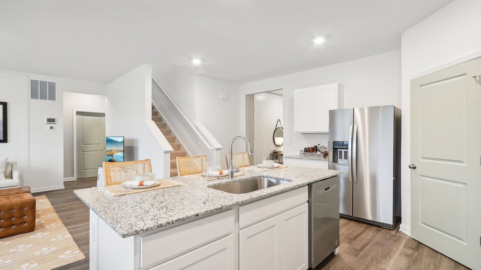 modern design kitchen with white cabinets