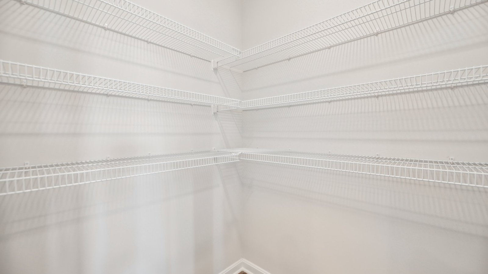 large walk in pantry with storage