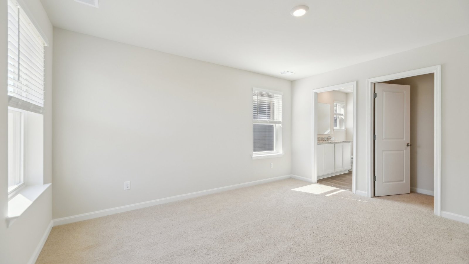 primary bedroom with lots of natural lighting